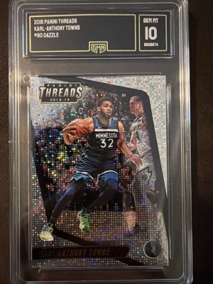Panini 2018-19 Threads Karl-Anthony Towns #90 Dazzle Serial Timberwolves GMA 10