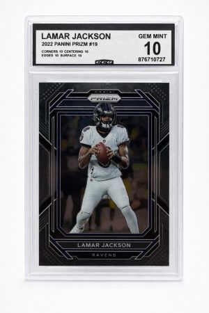 Lamar Jackson 2022 Panini Prizm #19 CCG GEM MINT 10 Ravens MVP QB