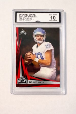 Drake Maye 2023 Leaf Draft Red SP Rookie #B24 CCG 10 Gem Mint