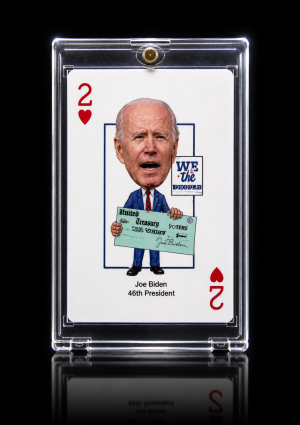Biden/Trump 2 of Hearts Novelty Card Slabbed Political Parody Collectible Display