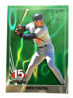 Mike Piazza 15th Anniversary Insert Card – Baseball Card (Green Foil)