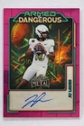 JU JU LEWIS 2026 LEAF METAL FOOTBALL ARMED & DANGEROUS AUTO PINK SHIMMER #D /6