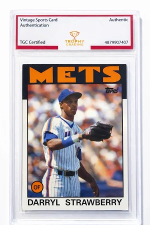 1986 Topps Darryl Strawberry #80 Mets Trophy Grading Authentic Vintage MLB Card