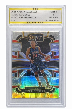 Tamika Catchings 2024 Select Concourse Silver Prizm #26 OCG 9 Fever WNBA
