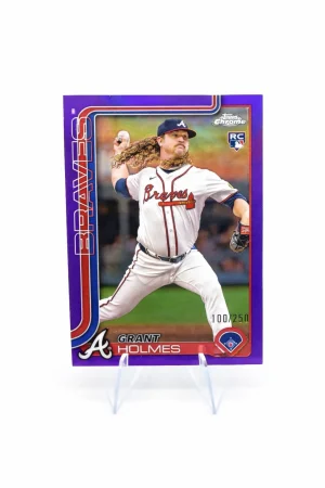 Grant Holmes RC Purple Refractor #100/250 – 2023 Topps Chrome – Atlanta Braves