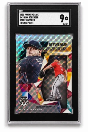 2021 Panini Mosaic Max Scherzer Stare Masters Prizm SGC 9 Nationals