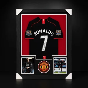 Cristiano Ronaldo Signed Framed Jersey PSA DNA Man United Auto UCL