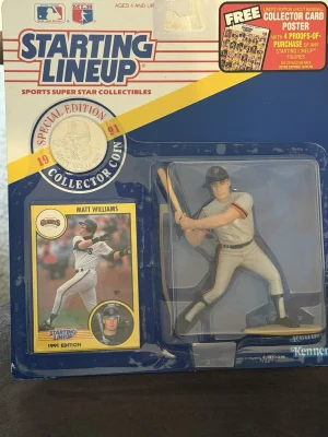 1991 Starting Lineup Matt Williams Giants Figure + Coin & Card Sealed
