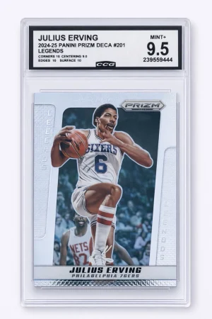 Julius Erving 2024-25 Prizm Deca Legends #201 CCG 9.5 Mint+