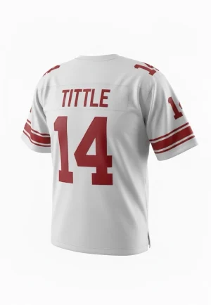 Y.A. Tittle Signed Custom Jersey JSA. White And Red. #14. Size XL