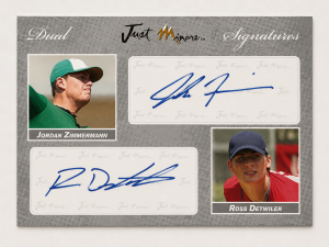 2008 Just Minors Dual Signatures Jordan Zimmermann Ross Detwiler Auto Card #22/25