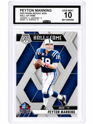 Share  Export Images 2025 Panini Mosaic Peyton Manning Hall of Fame #296 CCG 10 Gem Mint