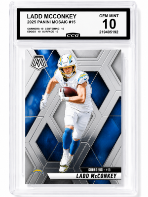 2025 Panini Mosaic Ladd McConkey #15 CCG Gem Mint 10