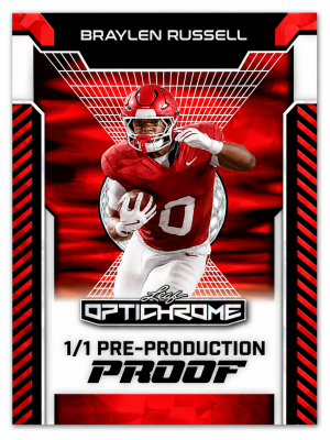 Braylen Russell 2024 Leaf Optichrome 1/1 Pre-Production Proof Rookie SSP Rare