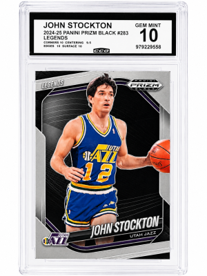 2024-25 Panini Prizm Black Legends John Stockton #283 CCG Gem Mint 10