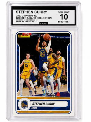 2023-24 Panini Sticker & Card Collection #92 Stephen Curry CGC 10 Gem Mint Warriors