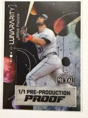 Mike Piazza Lunararity 1/1 Pre-Production Proof Leaf Metal